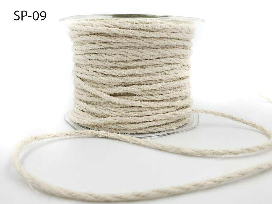 1/8 Inch 100% Jute Burlap Twisted Rope Cord Ribbon – SP09 – IVORY