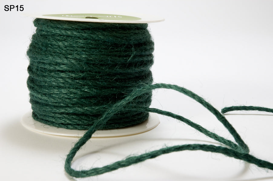 1/8 Inch 100% Jute Burlap Twisted Rope Cord Ribbon – SP15 – GREEN