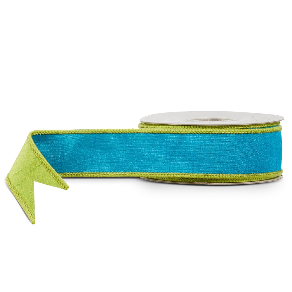 1.5" X 10 Yds Blue and Green Wired Ribbon