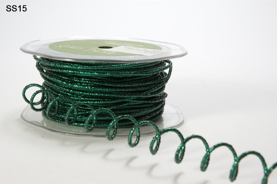 50 Yards Iridescent Metallic Glitter Wired String – SS15 – GREEN