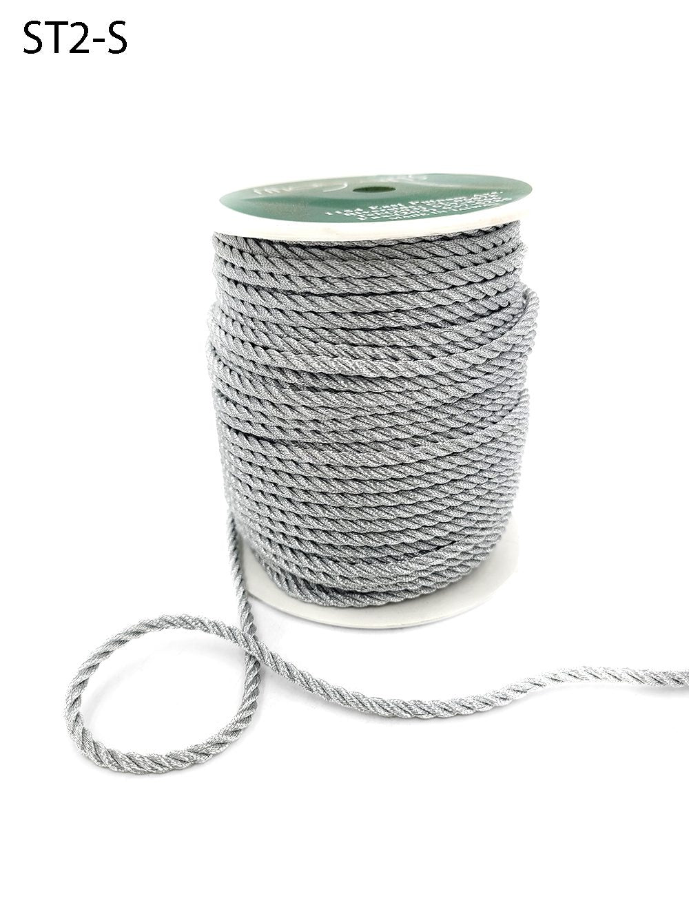 2 Millimeter Twisted Cording Ribbon – ST2-S SILVER METALLIC