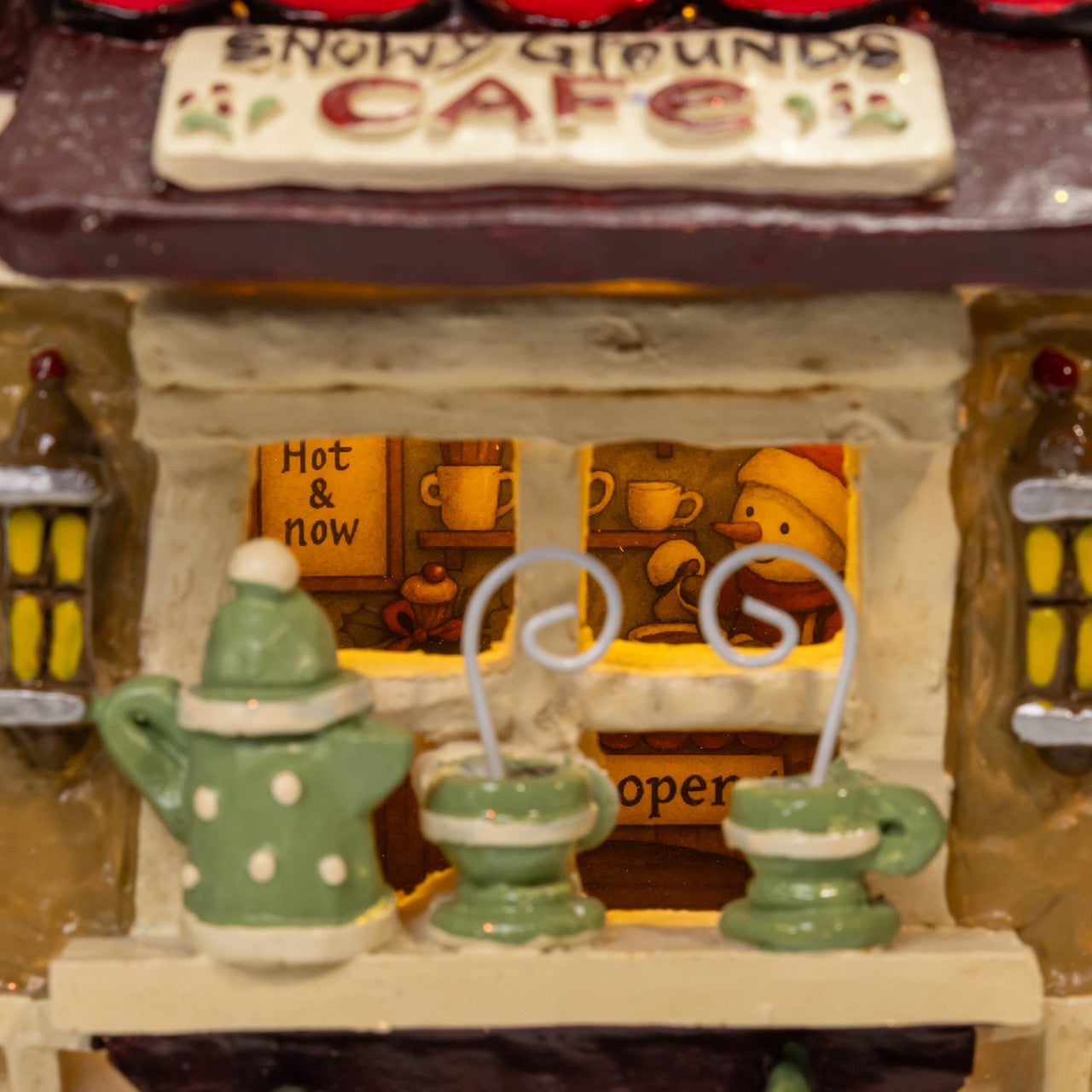 12.3" Light Up Snow Town Café© Table Piece