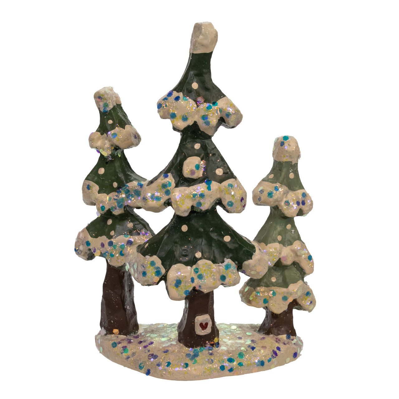 6.25" Snow Town Glittered Snowy Trees Table Piece