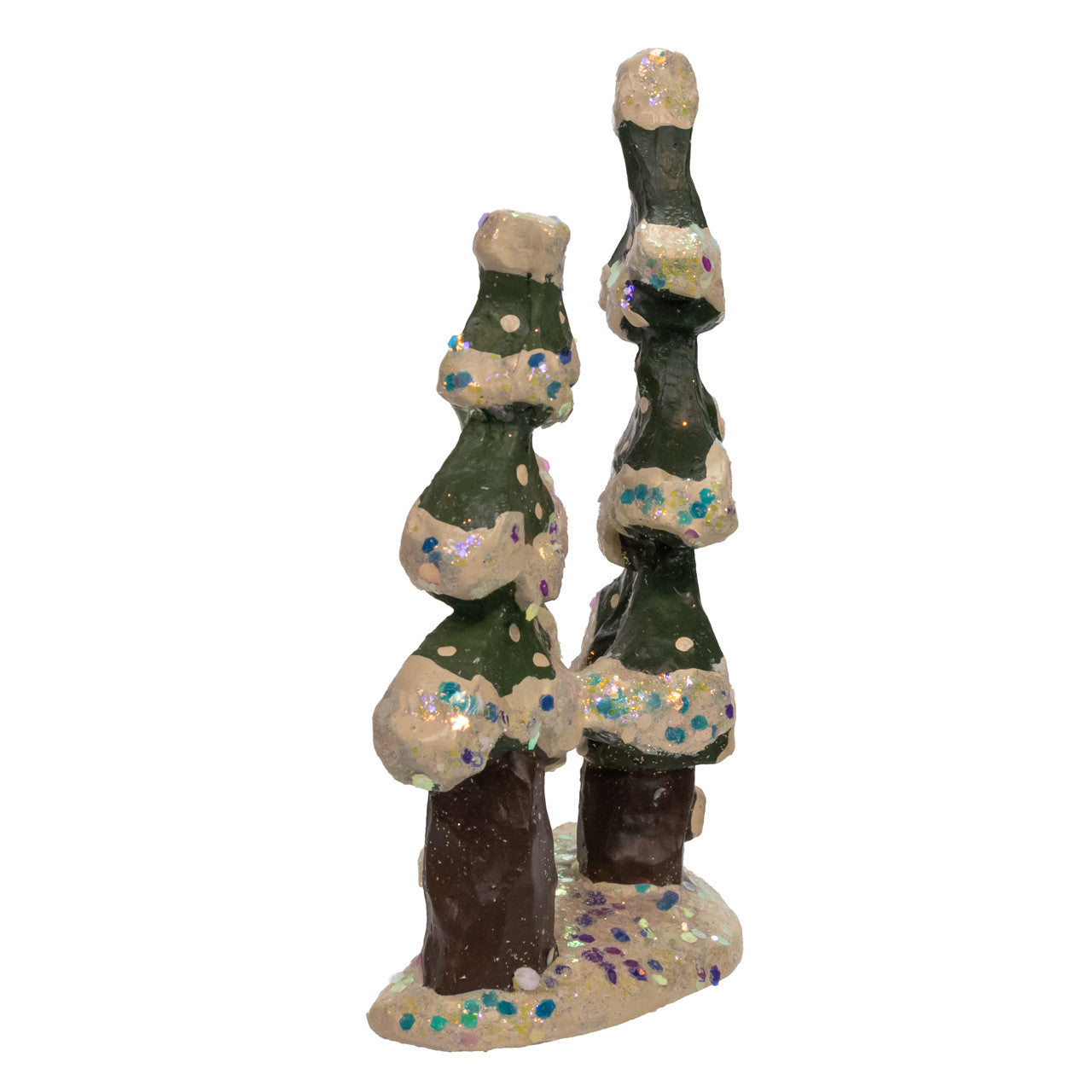6.25" Snow Town Glittered Snowy Trees Table Piece