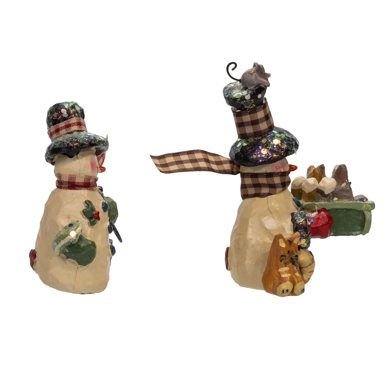 4-5" Snow Town Snowman With Pets Table Pieces