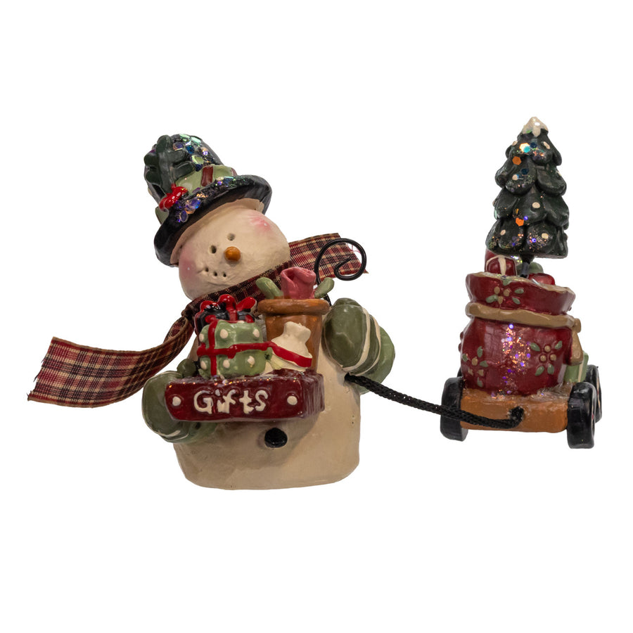 4" Snow Town Gift Give Snowman Table Piece