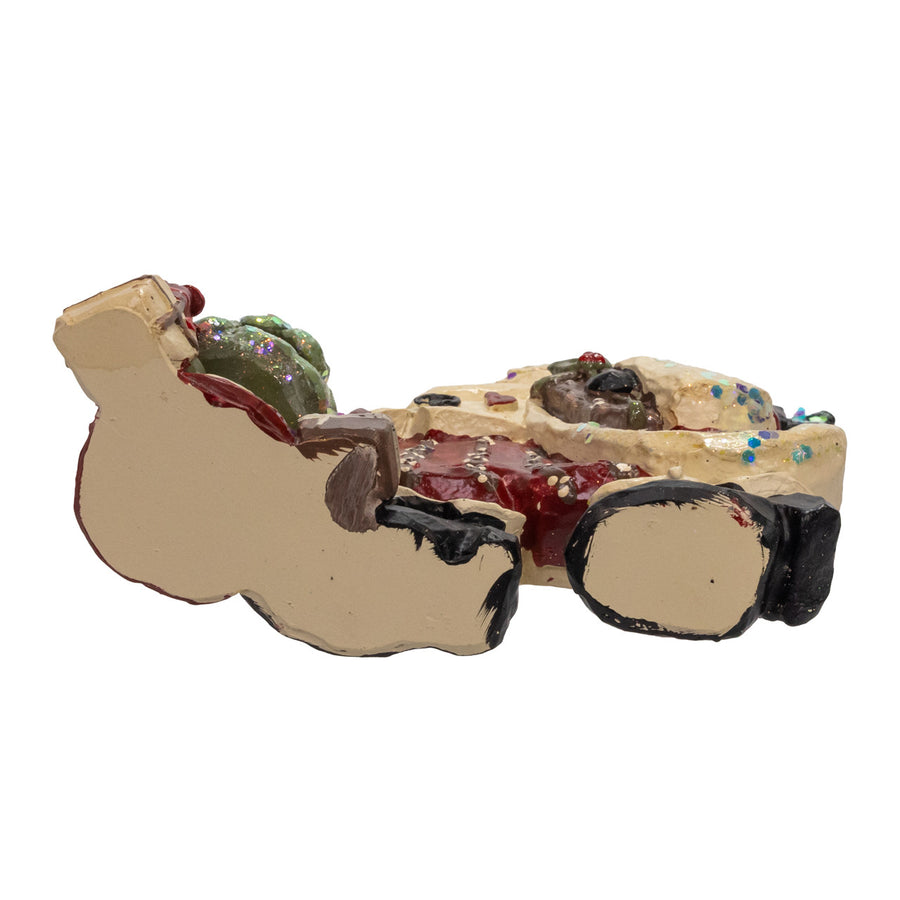 6.75" Snow Town Santa With Tree Table Piece