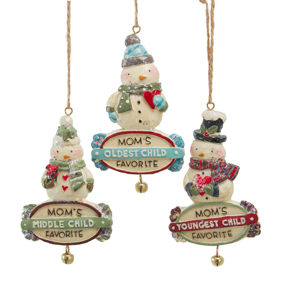 Snowman With Sayings Banner Ornaments