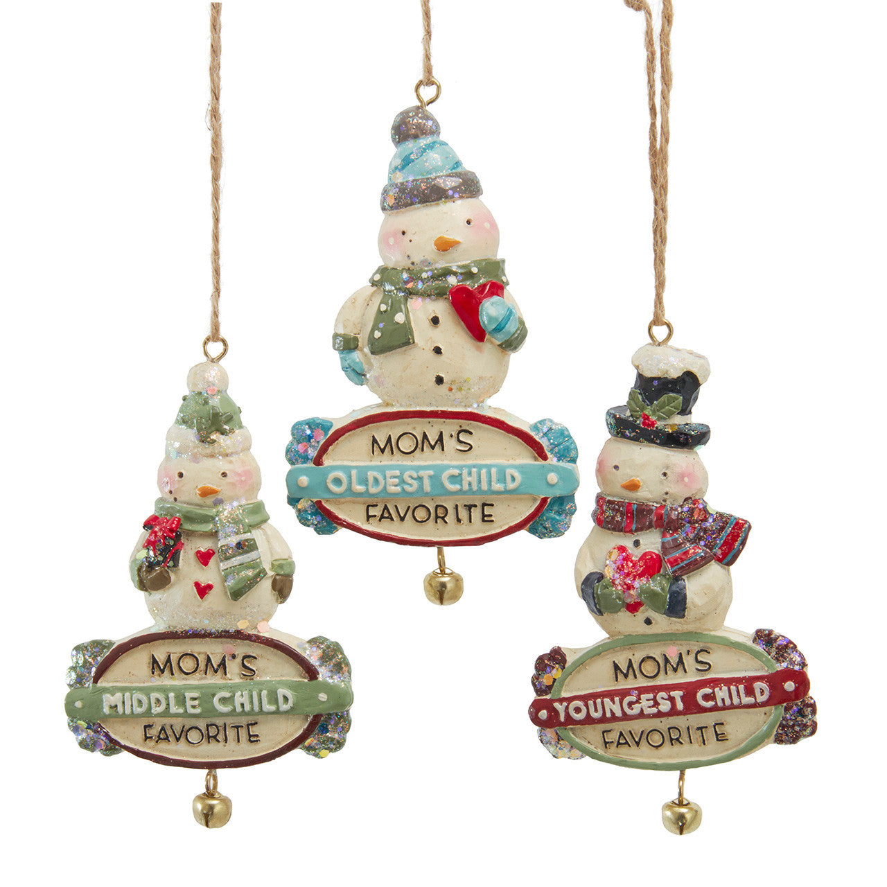 Snowman With Sayings Banner Ornaments
