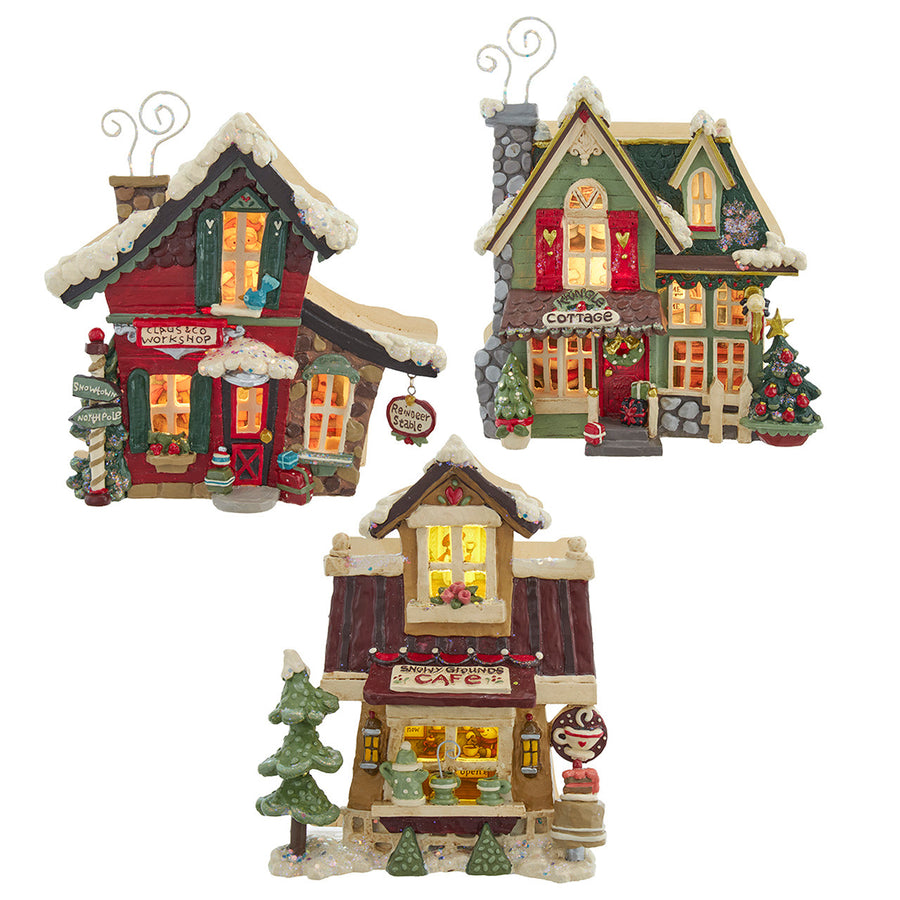 Snow Town Light Up House Table Pieces