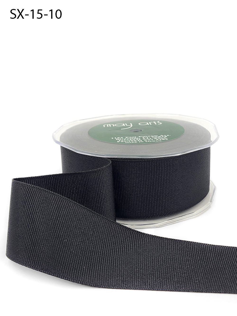 ~1.5 Inch Heavy-Weight (higher thread count) Classic Grosgrain Ribbon with Woven Edge – SX-15-10 Black