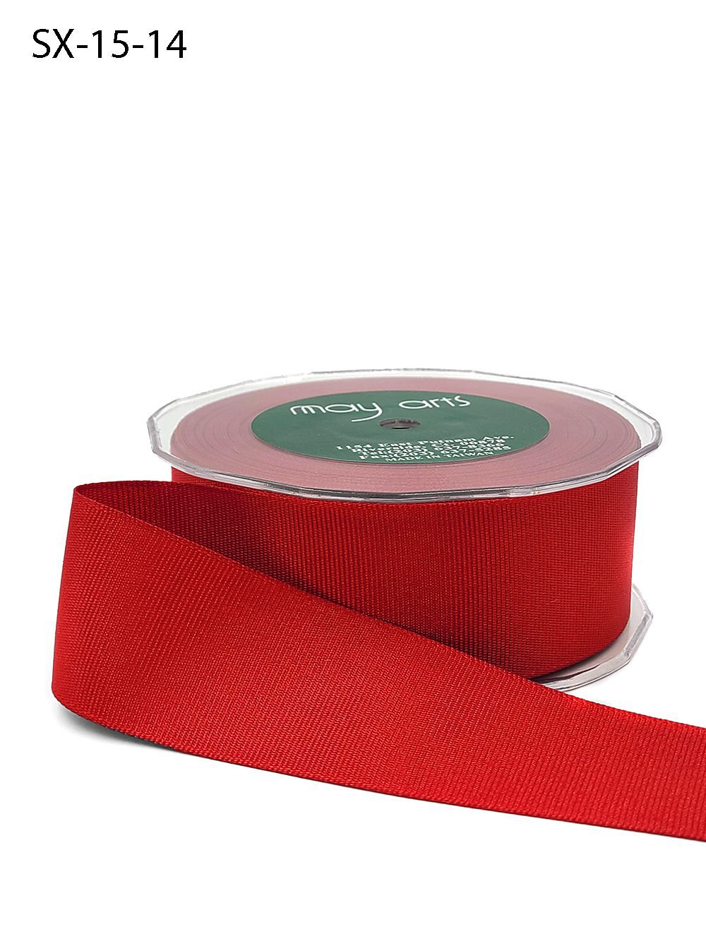 ~1.5 Inch Heavy-Weight (higher thread count) Classic Grosgrain Ribbon with Woven Edge – SX-15-14 Red
