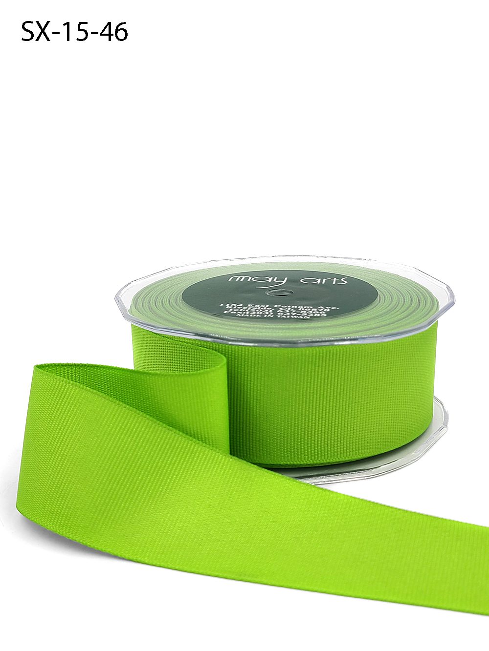 ~1.5 Inch Heavy-Weight (higher thread count) Classic Grosgrain Ribbon with Woven Edge – SX-15-46 Parrot Green