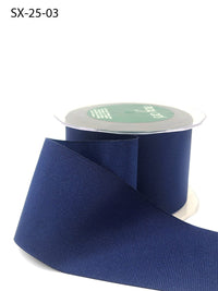 ~2.5 Inch Heavy-Weight (higher thread count) Classic Grosgrain Ribbon with Woven Edge – SX-25-03 navy