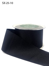 ~2.5 Inch Heavy-Weight (higher thread count) Classic Grosgrain Ribbon with Woven Edge – SX-25-10 black