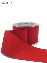 ~2.5 Inch Heavy-Weight (higher thread count) Classic Grosgrain Ribbon with Woven Edge – SX-25-14 red