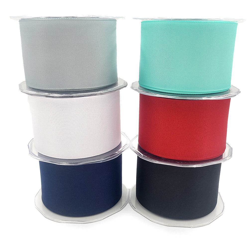 ~2.5 Inch Heavy-Weight (higher thread count) Classic Grosgrain Ribbon with Woven Edge