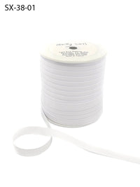 3/8 Inch Heavy-Weight (higher thread count) Classic Grosgrain Ribbon with Woven Edge – SX-38-01 WHITE