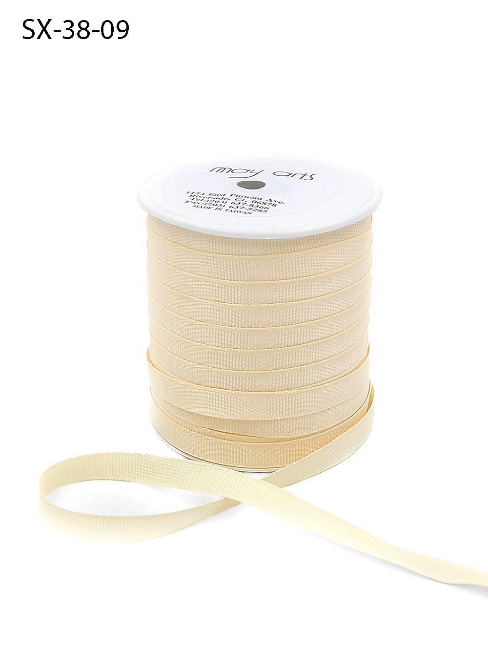3/8 Inch Heavy-Weight (higher thread count) Classic Grosgrain Ribbon with Woven Edge – SX-38-09 IVORY