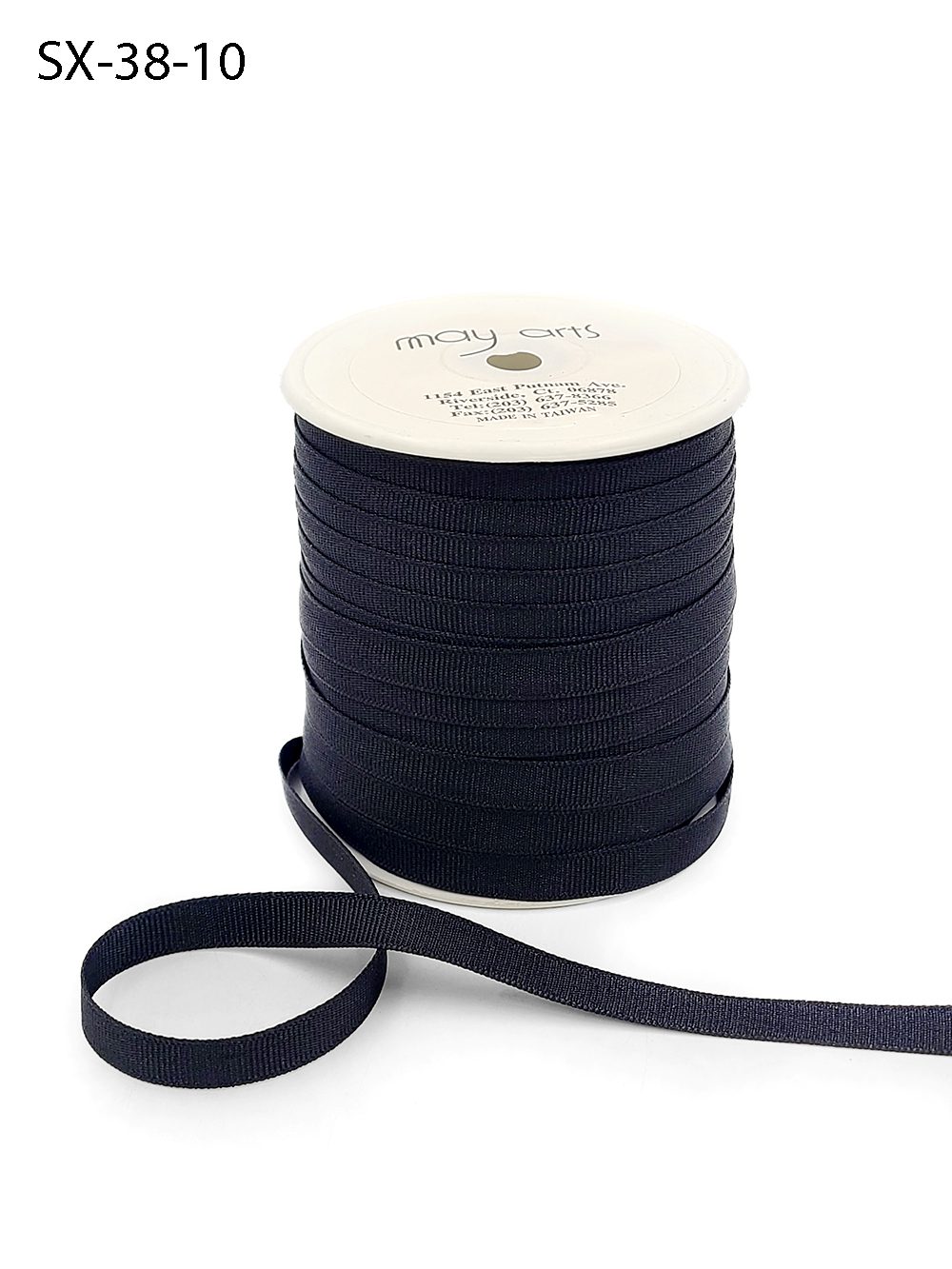 3/8 Inch Heavy-Weight (higher thread count) Classic Grosgrain Ribbon with Woven Edge – SX-38-10 BLACK