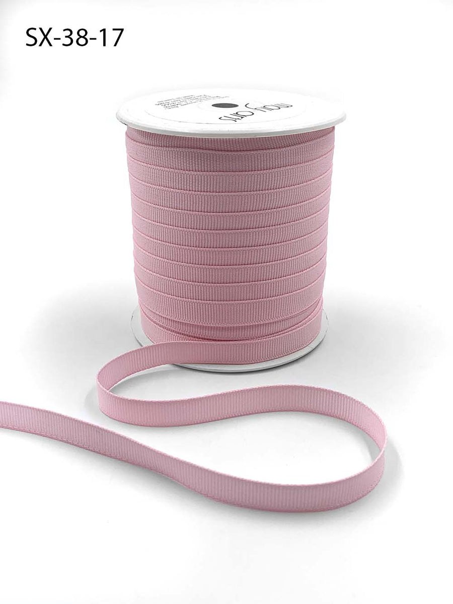 3/8 Inch Heavy-Weight (higher thread count) Classic Grosgrain Ribbon with Woven Edge – SX-38-17 PINK