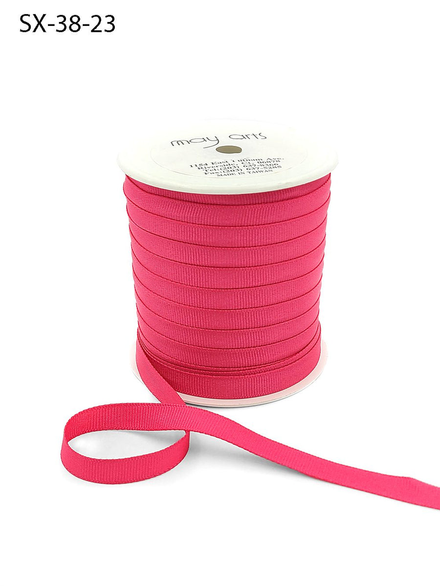 3/8 Inch Heavy-Weight (higher thread count) Classic Grosgrain Ribbon with Woven Edge – SX-38-23 LIGHT FUCHSIA