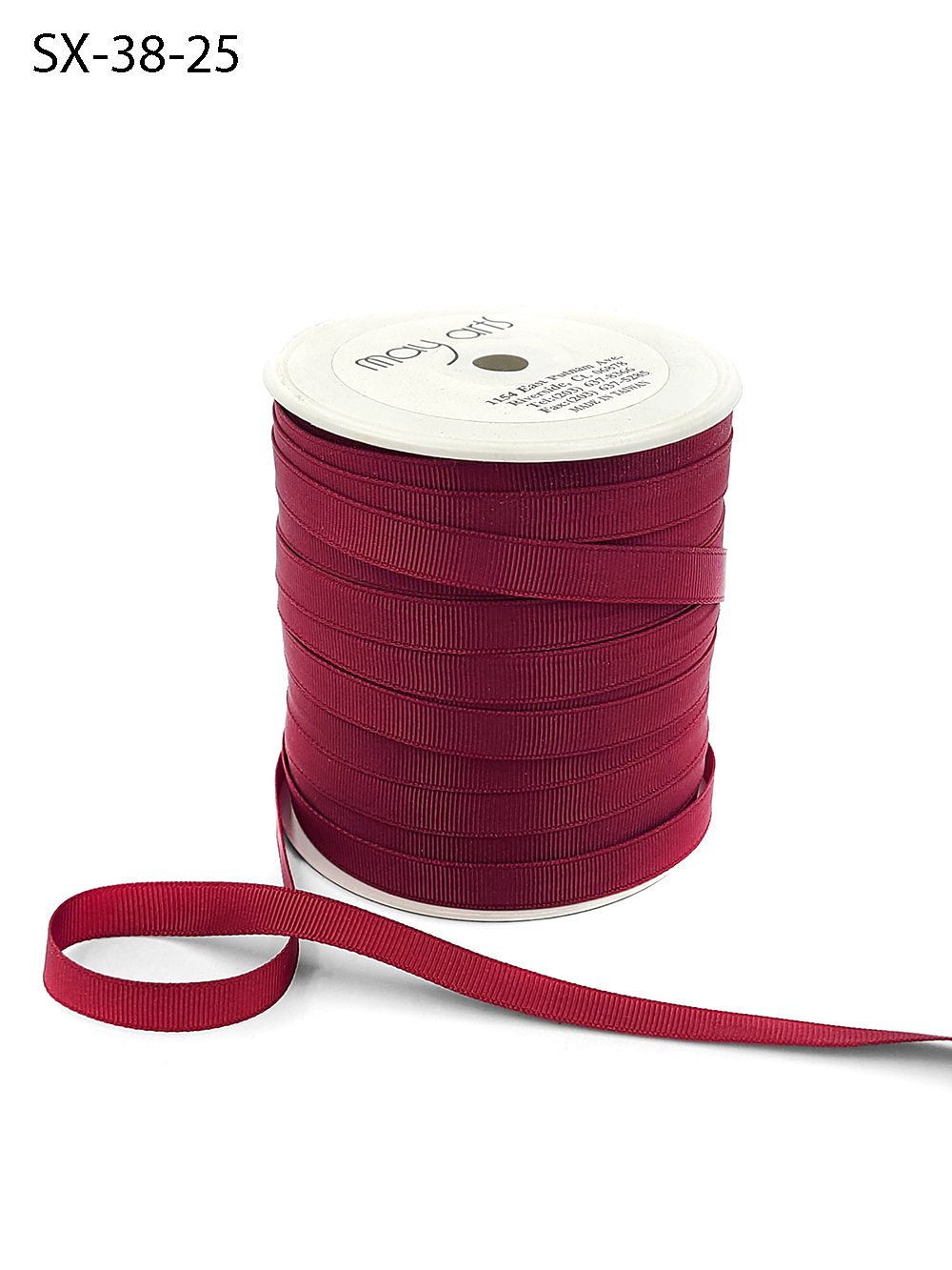 3/8 Inch Heavy-Weight (higher thread count) Classic Grosgrain Ribbon with Woven Edge – SX-38-25 BURGUNDY