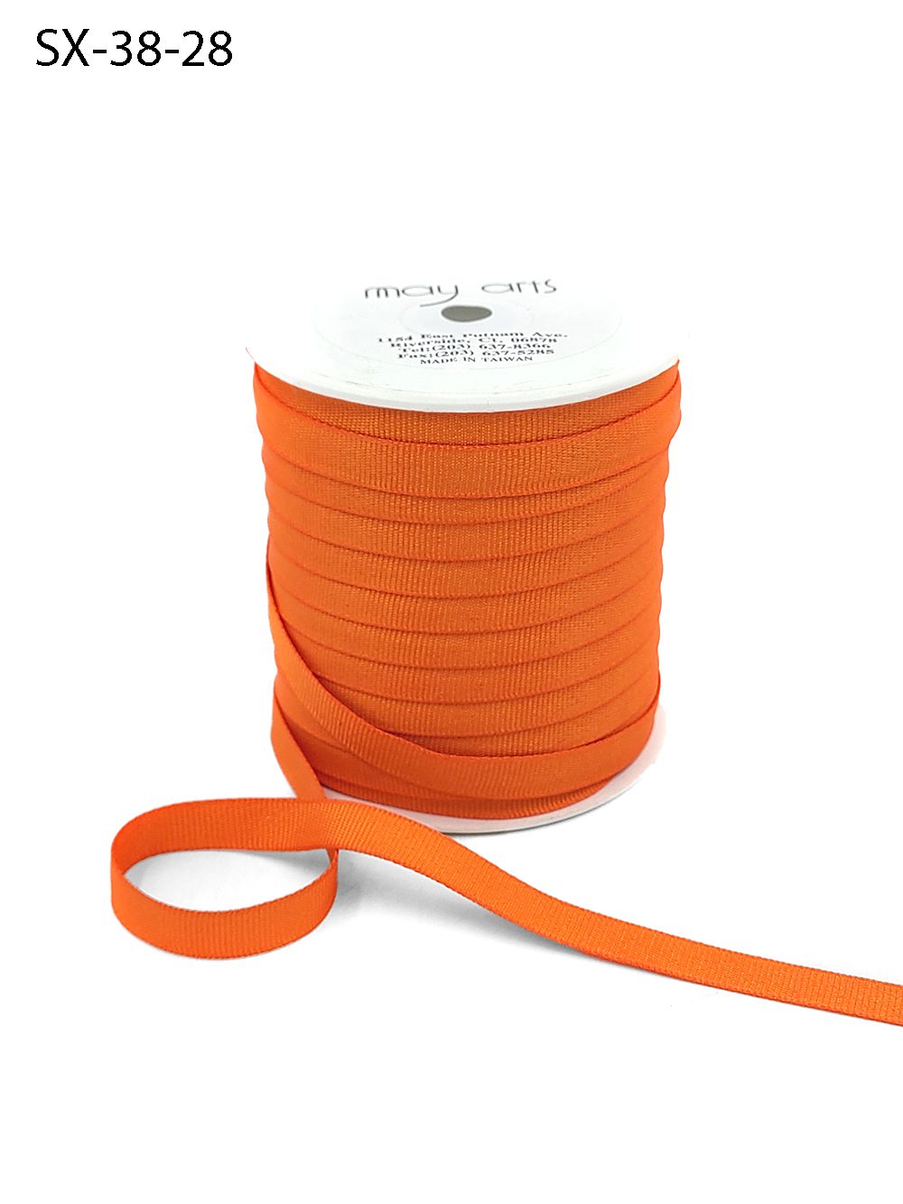 3/8 Inch Heavy-Weight (higher thread count) Classic Grosgrain Ribbon with Woven Edge – SX-38-28 ORANGE