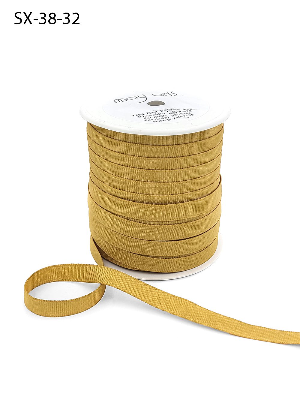3/8 Inch Heavy-Weight (higher thread count) Classic Grosgrain Ribbon with Woven Edge – SX-38-32 ANTIQUE GOLD