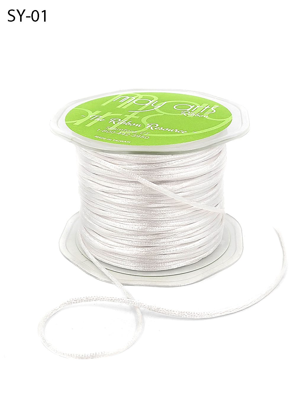 1/8 Inch Satin String Cord Ribbon – SY01 – WHITE