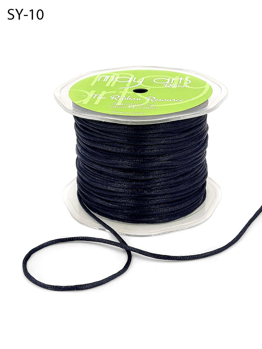 1/8 Inch Satin String Cord Ribbon – SY10 – BLACK