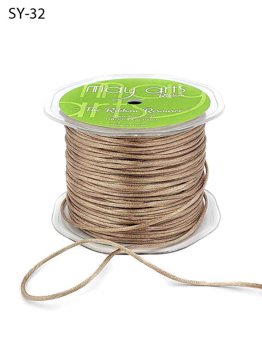 1/8 Inch Satin String Cord Ribbon – SY32 – ANTIQUE GOLD