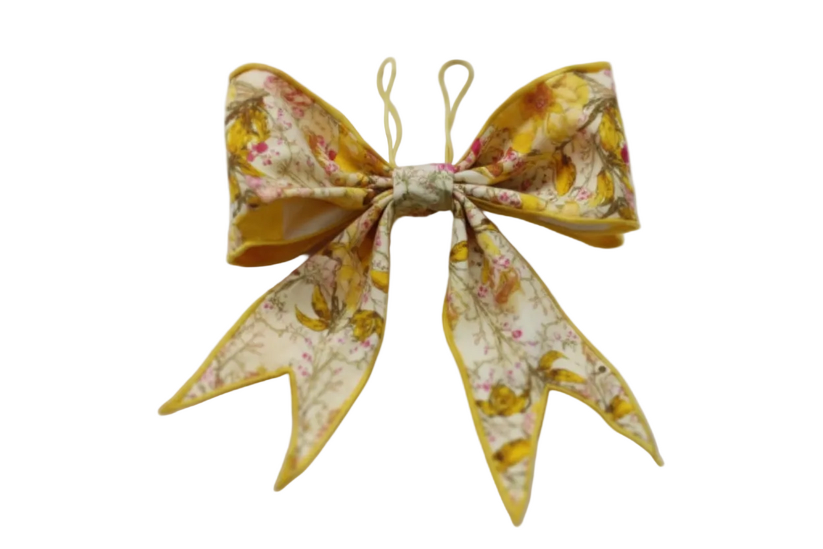 Yellow Floral Pre-Made Bow