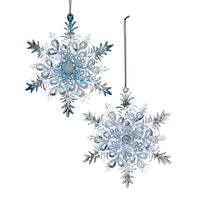 Blue and Transparent Snowflake Ornaments