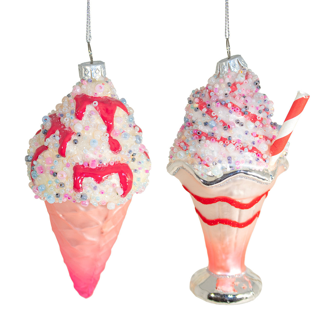Glass Ice Cream Soda Float Ornaments