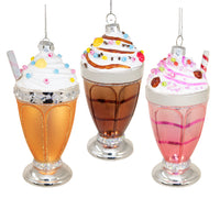 Glass Ice Cream Soda Float With Straw Ornaments