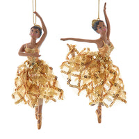 African American Ballerina In Gold Ornaments