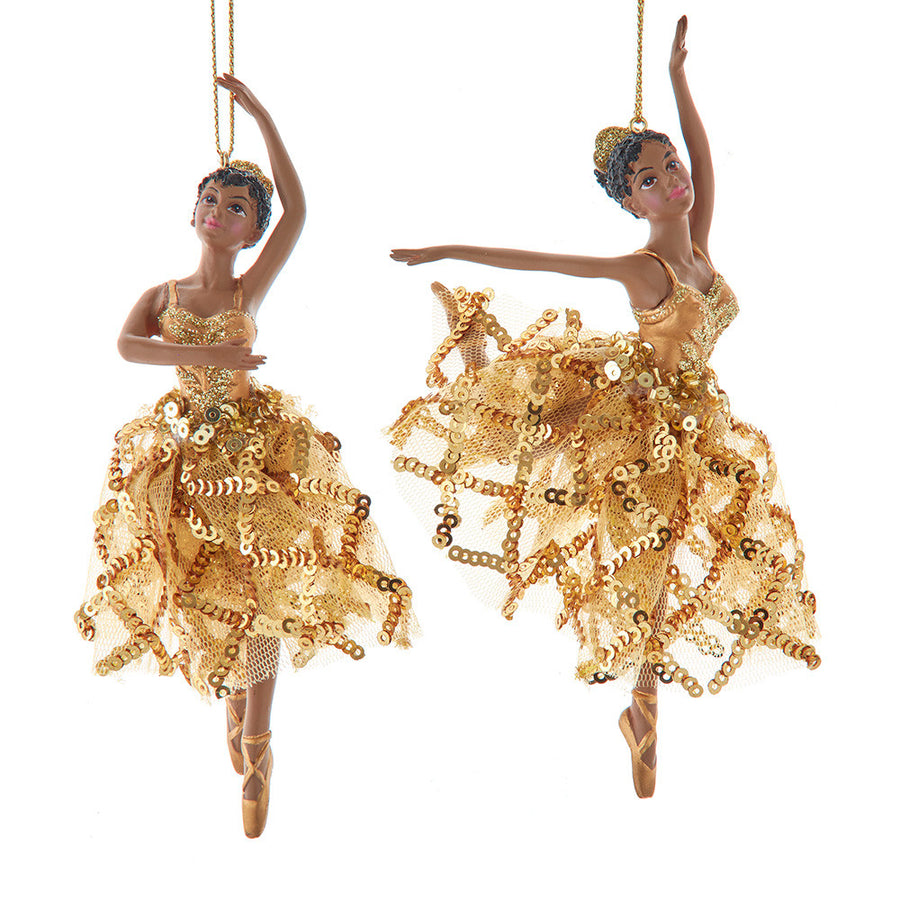 African American Ballerina In Gold Ornaments