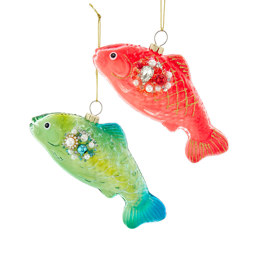 Glass Glow-In-The-Dark Fish Ornaments