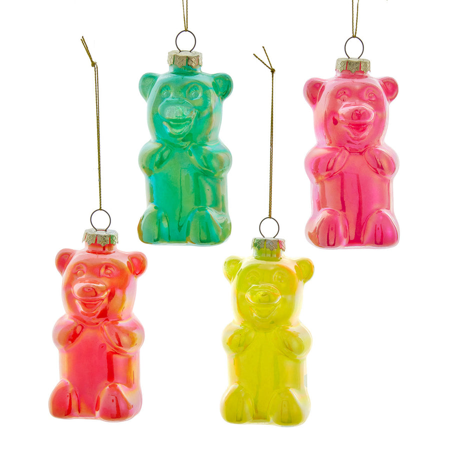 Glass Glow-In-The-Dark Bear Ornaments