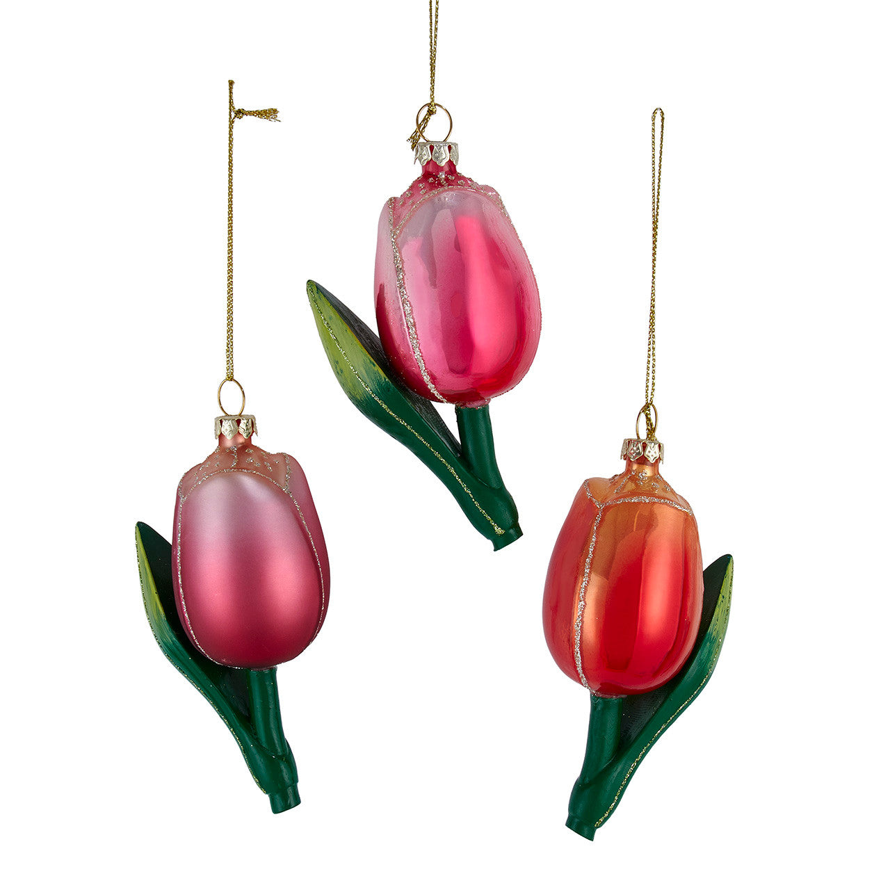 Glass Tulip Ornaments