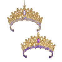 Purple & Gold Crown Ornaments