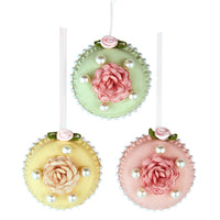 Tea Rose Macaron Ornaments