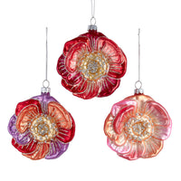 Multicolor Glass Flower Ornaments