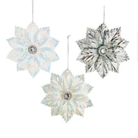 Opalescent Poinsettia Ornaments