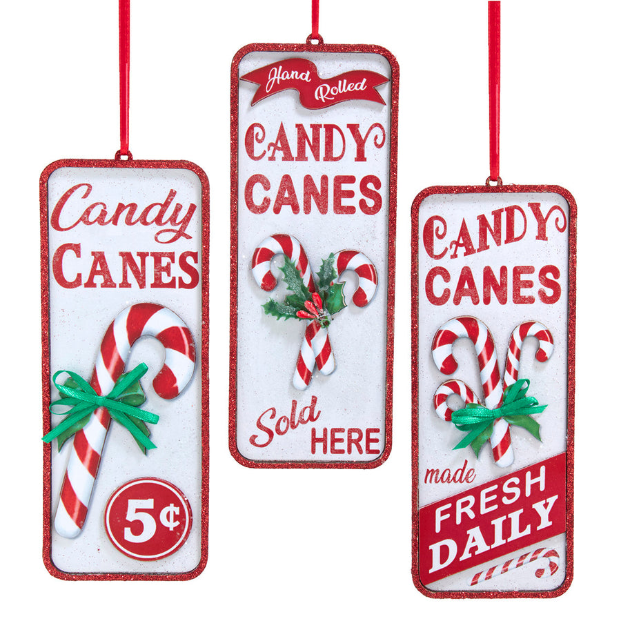 Candy Cane With Words Ornaments
