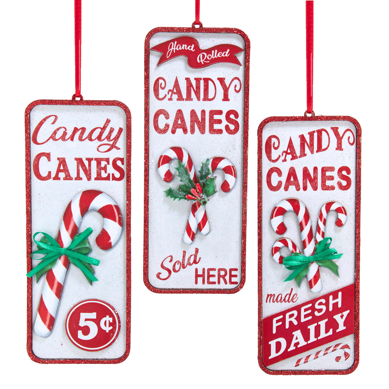 Candy Cane With Words Ornaments
