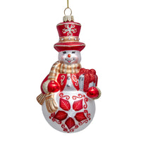 Glass Snowman Ornament