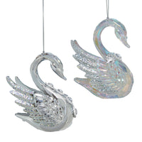 Opalescent Swan Ornaments