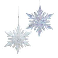 Opalescent Glittered Snowflake Ornaments
